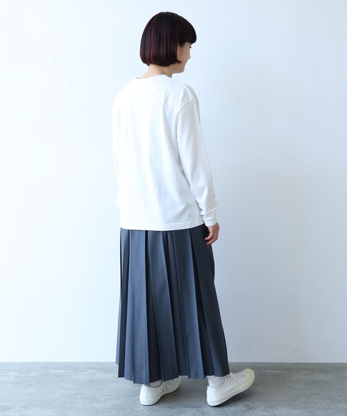 bulle de savon(ビュルデサボン)の「うさぎりんご刺繍 ロンT(Tシャツ/カットソー・レディース・ホワイト/グレー・FREE)」の18枚目の写真