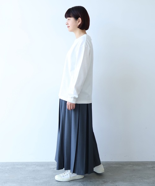 bulle de savon(ビュルデサボン)の「うさぎりんご刺繍 ロンT(Tシャツ/カットソー・レディース・ホワイト/グレー・FREE)」の17枚目の写真