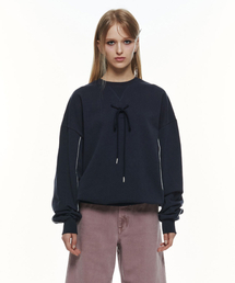 THREE TO EIGHTY（スリートゥエイティー）の「RIBBON OVERFIT SWEATSHIRT (NAVY)（スウェット）」