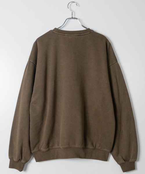 THRASHER(スラッシャー)の「【at】〔THRASHER/スラッシャー〕ダメージデニムアップリケ ピグメント クルーネックスウェット(スウェット・メンズ・チャコールグレー/ブラウン/ピンク/グレー・MEDIUM/LARGE)」の6枚目の写真