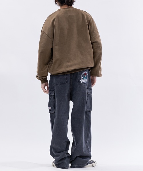 THRASHER(スラッシャー)の「【at】〔THRASHER/スラッシャー〕ダメージデニムアップリケ ピグメント クルーネックスウェット(スウェット・メンズ・チャコールグレー/ブラウン/ピンク/グレー・MEDIUM/LARGE)」の17枚目の写真
