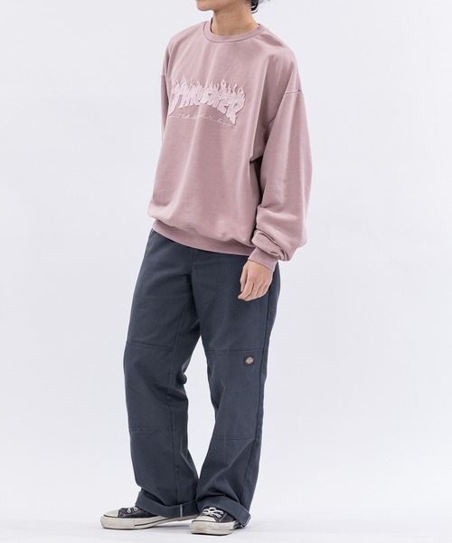 THRASHER(スラッシャー)の「【at】〔THRASHER/スラッシャー〕ダメージデニムアップリケ ピグメント クルーネックスウェット(スウェット・メンズ・チャコールグレー/ブラウン/ピンク/グレー・MEDIUM/LARGE)」の10枚目の写真