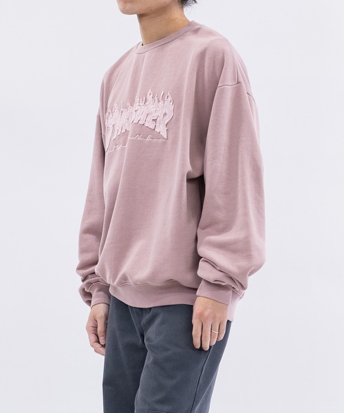 THRASHER(スラッシャー)の「【at】〔THRASHER/スラッシャー〕ダメージデニムアップリケ ピグメント クルーネックスウェット(スウェット・メンズ・チャコールグレー/ブラウン/ピンク/グレー・MEDIUM/LARGE)」の19枚目の写真