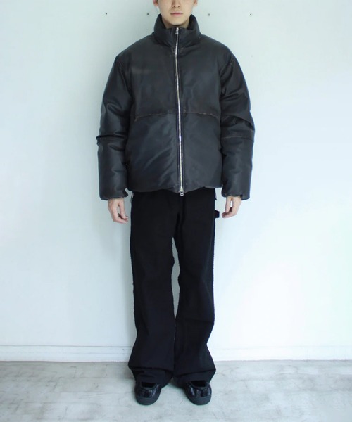 soe(ソーイ)の「Damaged Leather Down Jacket(ダウンジャケット/コート・メンズ・ブラック・1)」の4枚目の写真