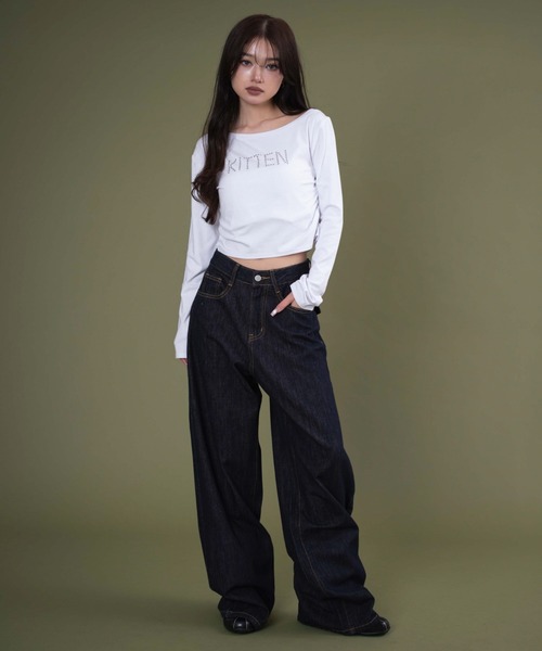 dispark（ディスパーク）の「DISPARK/バックフラップポケットルーズデニム（デニムパンツ・レディース・インディゴブルー・MEDIUM/SMALL）」の5枚目の写真