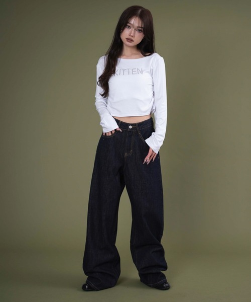 dispark（ディスパーク）の「DISPARK/バックフラップポケットルーズデニム（デニムパンツ・レディース・インディゴブルー・MEDIUM/SMALL）」の6枚目の写真