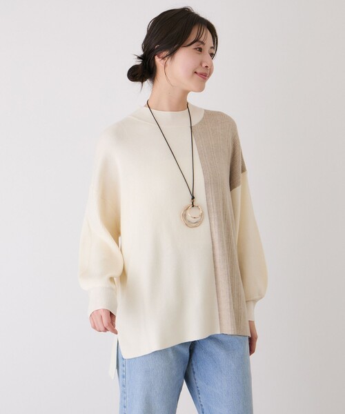 Jayro(ジャイロ)の「もち軽配色ニットチュニック(ニット/セーター・レディース・ブラック/ホワイト系その他・FREE)」の6枚目の写真