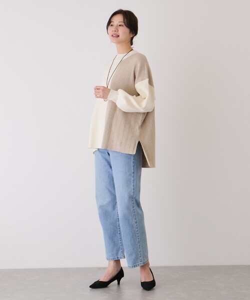 Jayro(ジャイロ)の「もち軽配色ニットチュニック(ニット/セーター・レディース・ブラック/ホワイト系その他・FREE)」の10枚目の写真