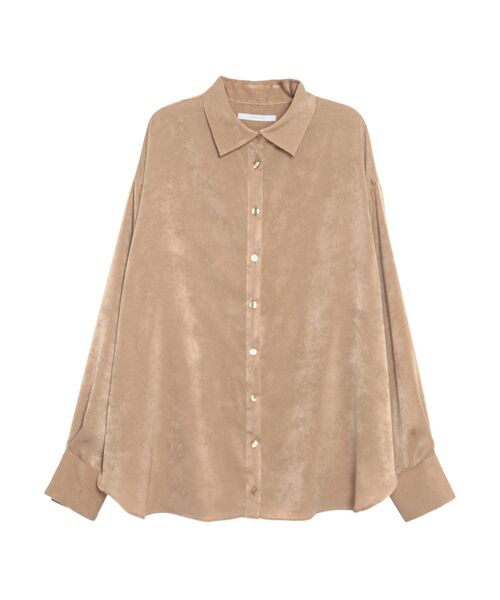 ELENDEEK（エレンディーク）の「サテンカシュクールシャツ（シャツ/ブラウス・レディース・オフホワイト/キャメル・FREE）」の4枚目の写真