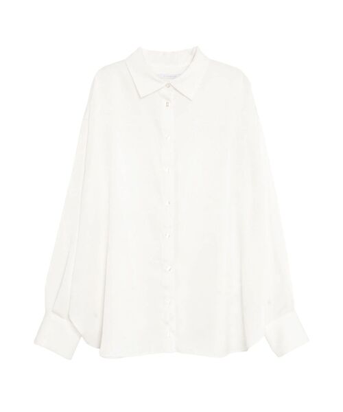 ELENDEEK（エレンディーク）の「サテンカシュクールシャツ（シャツ/ブラウス・レディース・オフホワイト/キャメル・FREE）」の3枚目の写真