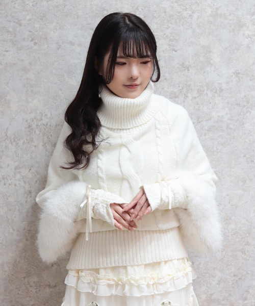 axes femme(アクシーズファム)の「袖ファーポンチョ(ニット/セーター・レディース・グレー/キナリ・FREE)」の21枚目の写真