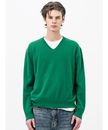 FARASHA CASHMERE V NECK KNIT GREEN