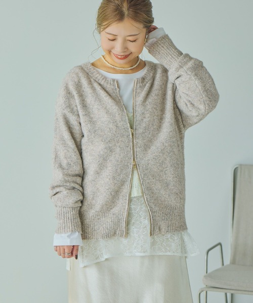 セール】【CLIP BY STAFF/MINAKO企画】7ゲージロゴZIPニット（ニット