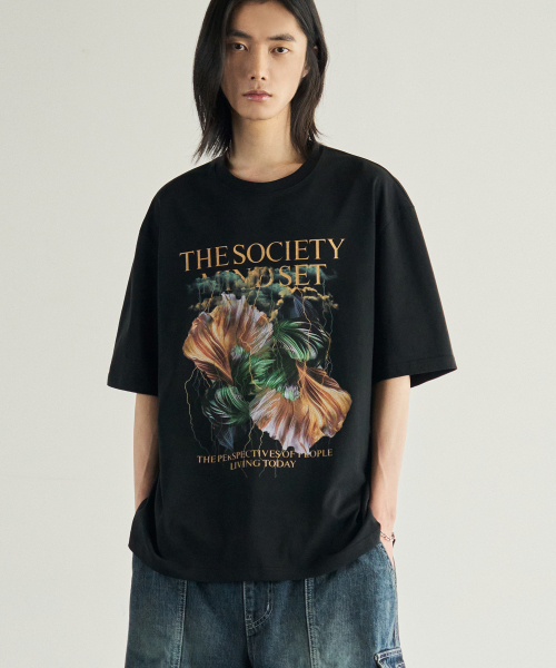 ROTEMBER（ローテンバー）の「スチールライフフラワーハーフTシャツ[ブラック]（Tシャツ/カットソー・メンズ・その他・MEDIUM/LARGE/X-LARGE）」の2枚目の写真
