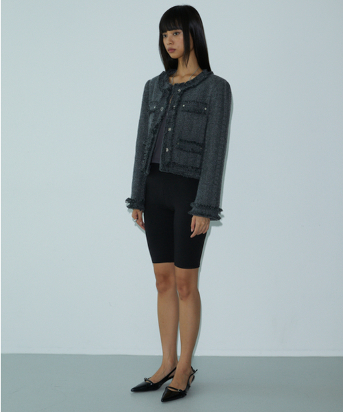 VOONT(ブント)の「Rivet Tweed Jacket (CHARCOAL)(その他アウター・レディース・チャコール・SMALL/MEDIUM)」の3枚目の写真