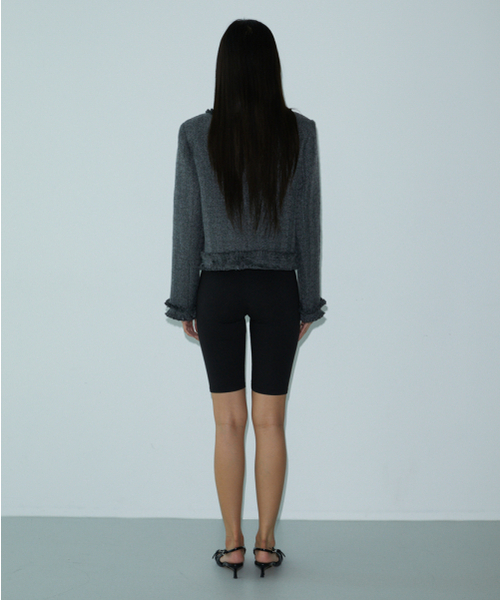 VOONT(ブント)の「Rivet Tweed Jacket (CHARCOAL)(その他アウター・レディース・チャコール・SMALL/MEDIUM)」の4枚目の写真