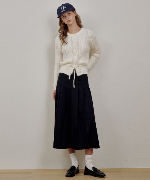 LOSSYROW（ロッシロー）の「Cable String Cardigan Ivory（カーディガン/ボレロ・レディース・アイボリー・FREE）」の2枚目の写真