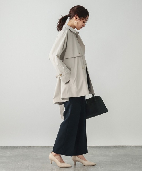 GLOBAL WORK（グローバルワーク）の「防風襟2WAYトレンチコート/601272（トレンチコート・レディース・グレイッシュベージュ/ベージュ/ネイビー・SMALL/MEDIUM/LARGE）」の9枚目の写真