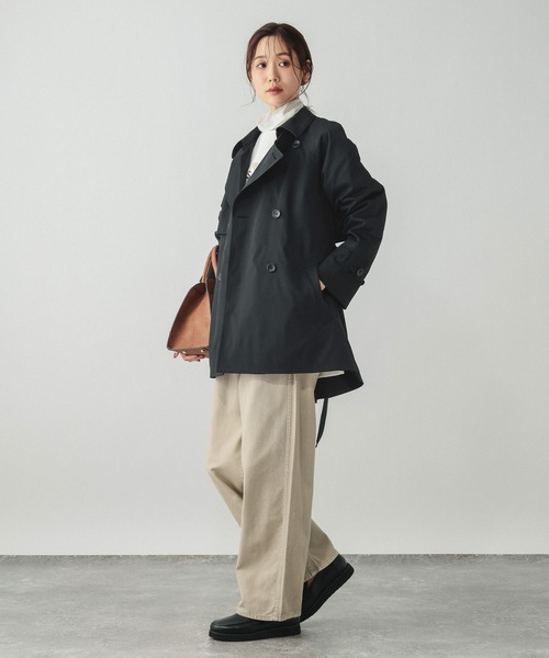 GLOBAL WORK（グローバルワーク）の「防風襟2WAYトレンチコート/601272（トレンチコート・レディース・グレイッシュベージュ/ベージュ/ネイビー・SMALL/MEDIUM/LARGE）」の12枚目の写真