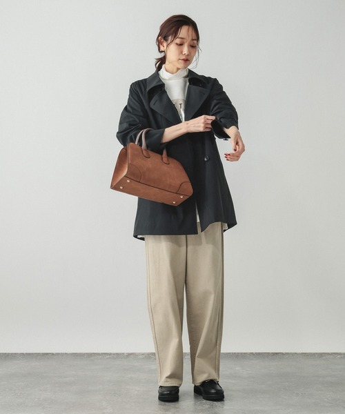 GLOBAL WORK（グローバルワーク）の「防風襟2WAYトレンチコート/601272（トレンチコート・レディース・グレイッシュベージュ/ベージュ/ネイビー・SMALL/MEDIUM/LARGE）」の13枚目の写真