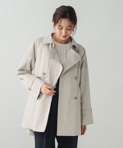 GLOBAL WORK（グローバルワーク）の「防風襟2WAYトレンチコート/601272（トレンチコート・レディース・グレイッシュベージュ/ベージュ/ネイビー・SMALL/MEDIUM/LARGE）」の10枚目の写真