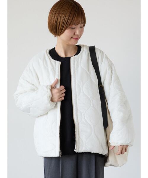 Lugnoncure（ルノンキュール）の「リバーシブルボアブルゾン（ブルゾン・レディース・オフホワイト/チャコールグレー/ベージュ/モカ・M/L）」の10枚目の写真