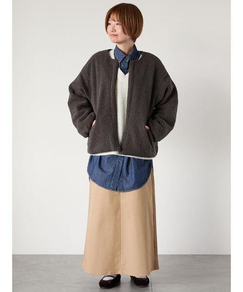 Lugnoncure（ルノンキュール）の「リバーシブルボアブルゾン（ブルゾン・レディース・オフホワイト/チャコールグレー/ベージュ/モカ・M/L）」の12枚目の写真