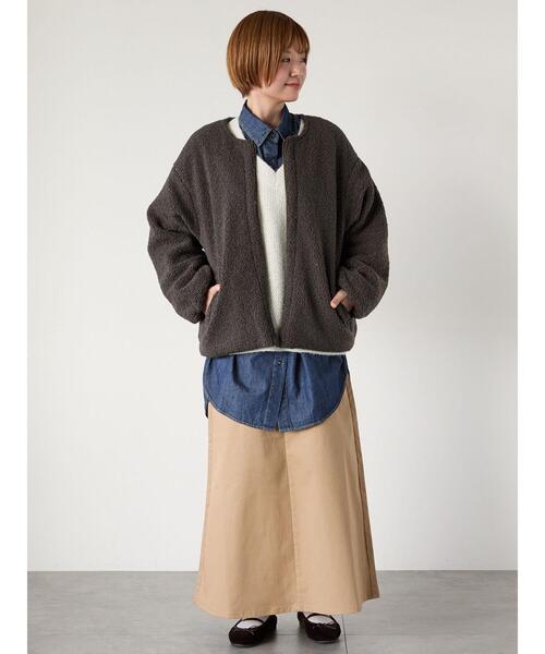 Lugnoncure（ルノンキュール）の「リバーシブルボアブルゾン（ブルゾン・レディース・オフホワイト/チャコールグレー/ベージュ/モカ・M/L）」の13枚目の写真