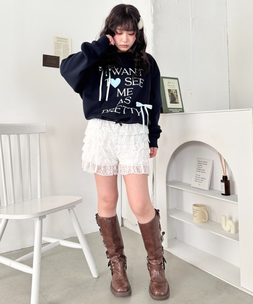 SOLLON.(ソルロン)の「フリフリレースショートパンツ(その他パンツ・レディース・ブラック/ホワイト・FREE)」の11枚目の写真