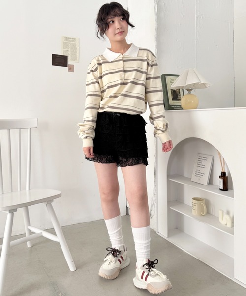 SOLLON.(ソルロン)の「フリフリレースショートパンツ(その他パンツ・レディース・ブラック/ホワイト・FREE)」の21枚目の写真