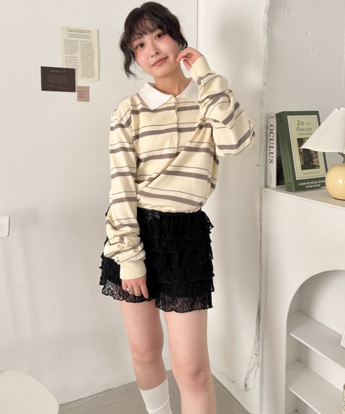 SOLLON.(ソルロン)の「フリフリレースショートパンツ(その他パンツ・レディース・ブラック/ホワイト・FREE)」の14枚目の写真