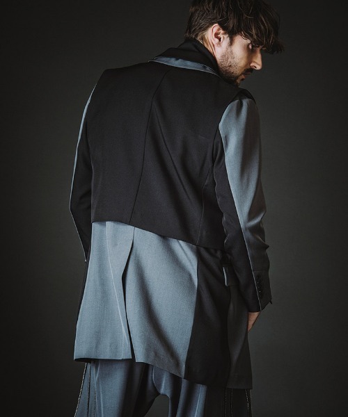 NO ID.(ノーアイディ)の「mj11345-ドッキングZIPチェスターJKT ジャケット(458006-396J)(テーラードジャケット・メンズ・グレー系その他/ブラック・2/1)」の22枚目の写真