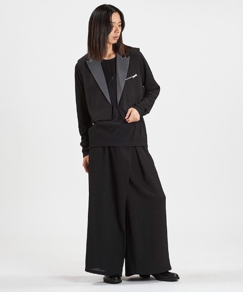 NO ID.(ノーアイディ)の「mj11345-ドッキングZIPチェスターJKT ジャケット(458006-396J)(テーラードジャケット・メンズ・グレー系その他/ブラック・2/1)」の11枚目の写真