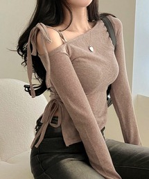 ワンショルサイドドロストトップス