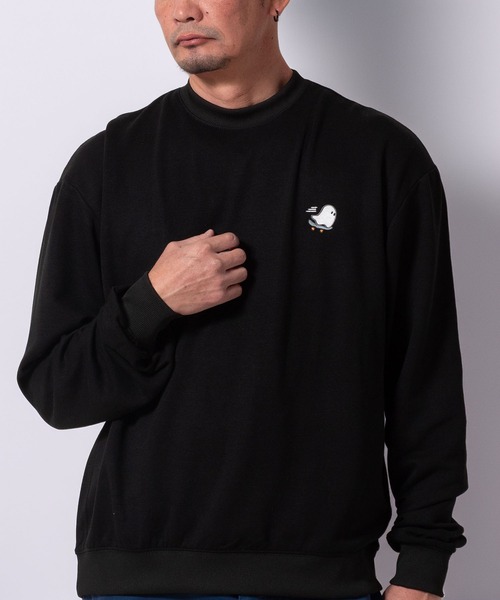 BAYBLO（ベイブロ）の「(SA) 裏起毛 刺繍 ロゴ 長袖 トレーナー（スウェット・メンズ・ブラック系1/グレー系1/ネイビー系1/アイボリー系1/ブラック系/グレー系/ネイビー系/アイボリー系・M/L/LL）」の2枚目の写真