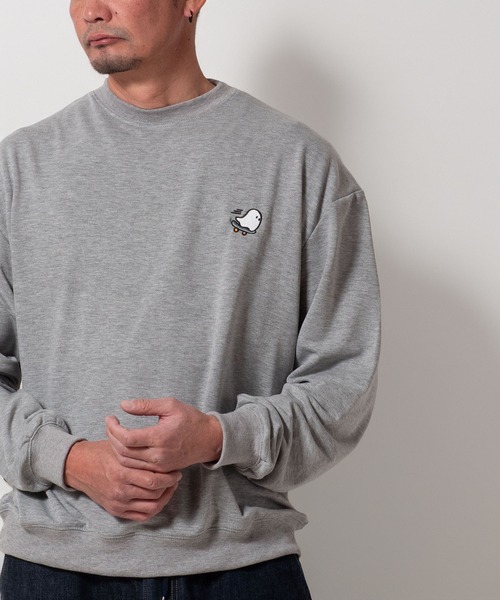 BAYBLO（ベイブロ）の「(SA) 裏起毛 刺繍 ロゴ 長袖 トレーナー（スウェット・メンズ・ブラック系1/グレー系1/ネイビー系1/アイボリー系1/ブラック系/グレー系/ネイビー系/アイボリー系・M/L/LL）」の4枚目の写真