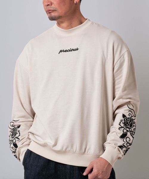 BAYBLO（ベイブロ）の「(SA) 裏起毛 刺繍 ロゴ 長袖 トレーナー（スウェット・メンズ・ブラック系1/グレー系1/ネイビー系1/アイボリー系1/ブラック系/グレー系/ネイビー系/アイボリー系・M/L/LL）」の5枚目の写真