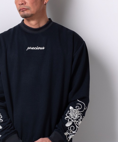 BAYBLO（ベイブロ）の「(SA) 裏起毛 刺繍 ロゴ 長袖 トレーナー（スウェット・メンズ・ブラック系1/グレー系1/ネイビー系1/アイボリー系1/ブラック系/グレー系/ネイビー系/アイボリー系・M/L/LL）」の7枚目の写真