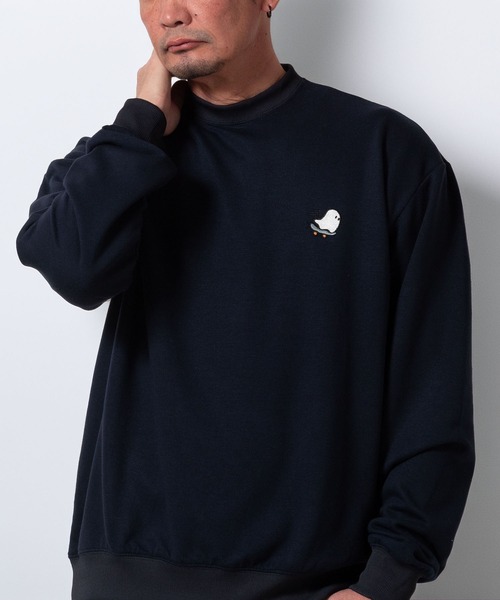 BAYBLO（ベイブロ）の「(SA) 裏起毛 刺繍 ロゴ 長袖 トレーナー（スウェット・メンズ・ブラック系1/グレー系1/ネイビー系1/アイボリー系1/ブラック系/グレー系/ネイビー系/アイボリー系・M/L/LL）」の8枚目の写真