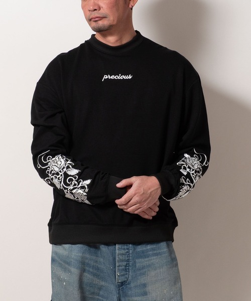 BAYBLO（ベイブロ）の「(SA) 裏起毛 刺繍 ロゴ 長袖 トレーナー（スウェット・メンズ・ブラック系1/グレー系1/ネイビー系1/アイボリー系1/ブラック系/グレー系/ネイビー系/アイボリー系・M/L/LL）」の9枚目の写真