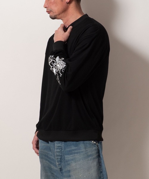 BAYBLO（ベイブロ）の「(SA) 裏起毛 刺繍 ロゴ 長袖 トレーナー（スウェット・メンズ・ブラック系1/グレー系1/ネイビー系1/アイボリー系1/ブラック系/グレー系/ネイビー系/アイボリー系・M/L/LL）」の10枚目の写真