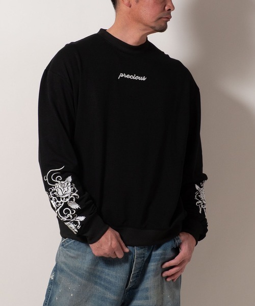 BAYBLO（ベイブロ）の「(SA) 裏起毛 刺繍 ロゴ 長袖 トレーナー（スウェット・メンズ・ブラック系1/グレー系1/ネイビー系1/アイボリー系1/ブラック系/グレー系/ネイビー系/アイボリー系・M/L/LL）」の11枚目の写真