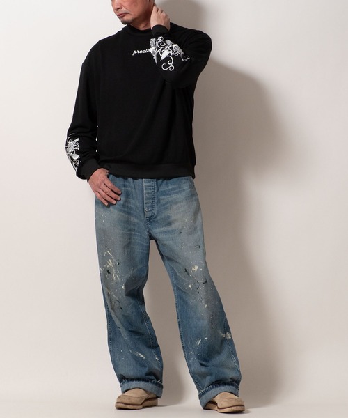 BAYBLO（ベイブロ）の「(SA) 裏起毛 刺繍 ロゴ 長袖 トレーナー（スウェット・メンズ・ブラック系1/グレー系1/ネイビー系1/アイボリー系1/ブラック系/グレー系/ネイビー系/アイボリー系・M/L/LL）」の12枚目の写真