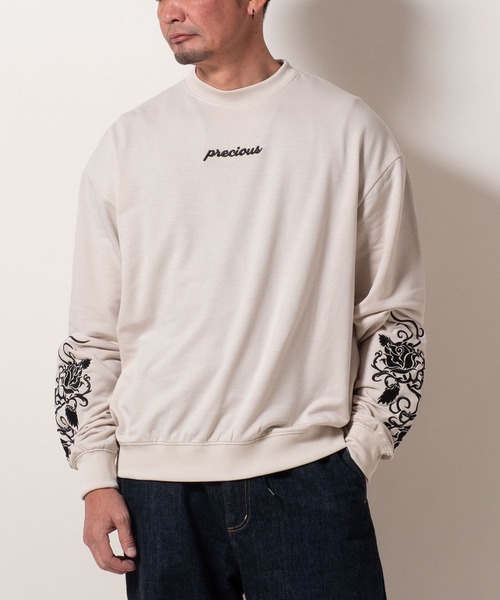 BAYBLO（ベイブロ）の「(SA) 裏起毛 刺繍 ロゴ 長袖 トレーナー（スウェット・メンズ・ブラック系1/グレー系1/ネイビー系1/アイボリー系1/ブラック系/グレー系/ネイビー系/アイボリー系・M/L/LL）」の14枚目の写真