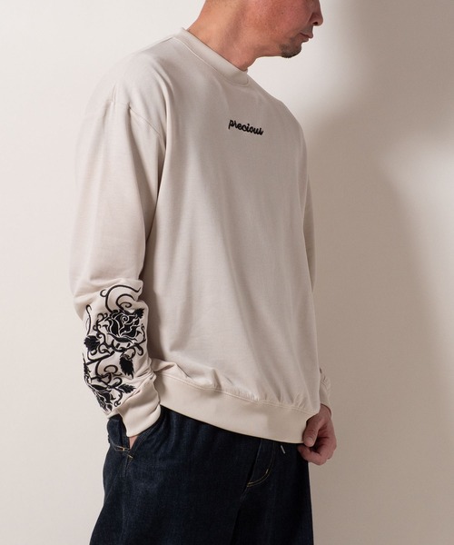 BAYBLO（ベイブロ）の「(SA) 裏起毛 刺繍 ロゴ 長袖 トレーナー（スウェット・メンズ・ブラック系1/グレー系1/ネイビー系1/アイボリー系1/ブラック系/グレー系/ネイビー系/アイボリー系・M/L/LL）」の16枚目の写真