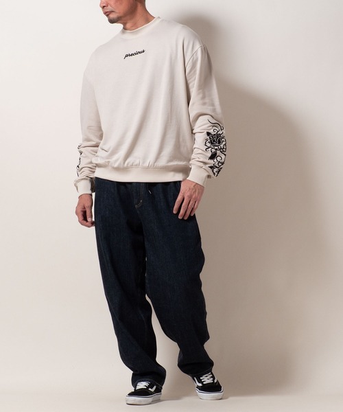 BAYBLO（ベイブロ）の「(SA) 裏起毛 刺繍 ロゴ 長袖 トレーナー（スウェット・メンズ・ブラック系1/グレー系1/ネイビー系1/アイボリー系1/ブラック系/グレー系/ネイビー系/アイボリー系・M/L/LL）」の17枚目の写真