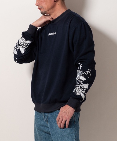 BAYBLO（ベイブロ）の「(SA) 裏起毛 刺繍 ロゴ 長袖 トレーナー（スウェット・メンズ・ブラック系1/グレー系1/ネイビー系1/アイボリー系1/ブラック系/グレー系/ネイビー系/アイボリー系・M/L/LL）」の20枚目の写真