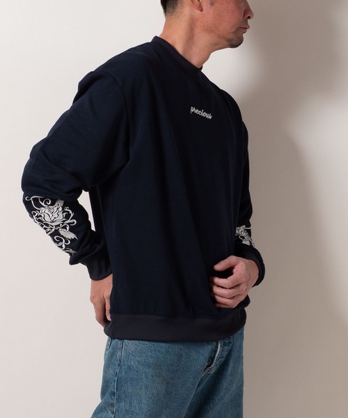 BAYBLO（ベイブロ）の「(SA) 裏起毛 刺繍 ロゴ 長袖 トレーナー（スウェット・メンズ・ブラック系1/グレー系1/ネイビー系1/アイボリー系1/ブラック系/グレー系/ネイビー系/アイボリー系・M/L/LL）」の21枚目の写真