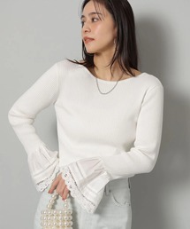Arpege story（アルページュストーリー）の「袖レースバックオープンニット（ニット/セーター）」