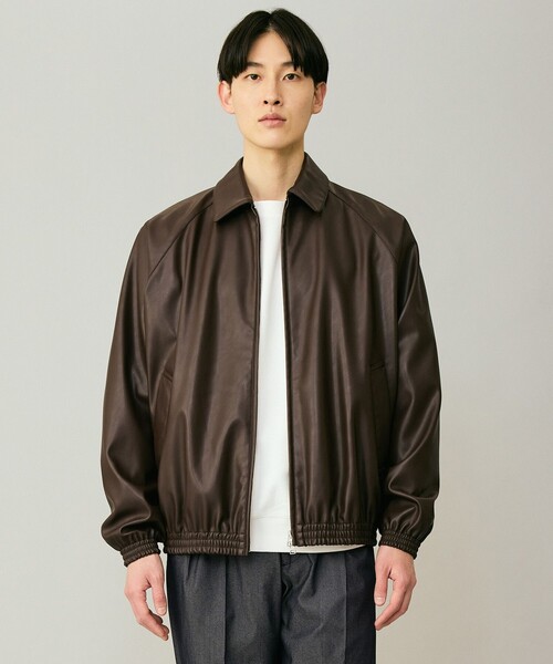 UNFILO（アンフィーロ）の「アラエル レザーライク ブルゾン（ブルゾン・メンズ・ダークブラウン系/ブラック系・LARGE/X-LARGE/SMALL/MEDIUM）」の2枚目の写真